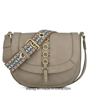 Colorful Straps Saddle Bag Sticthing Cross Body Bag